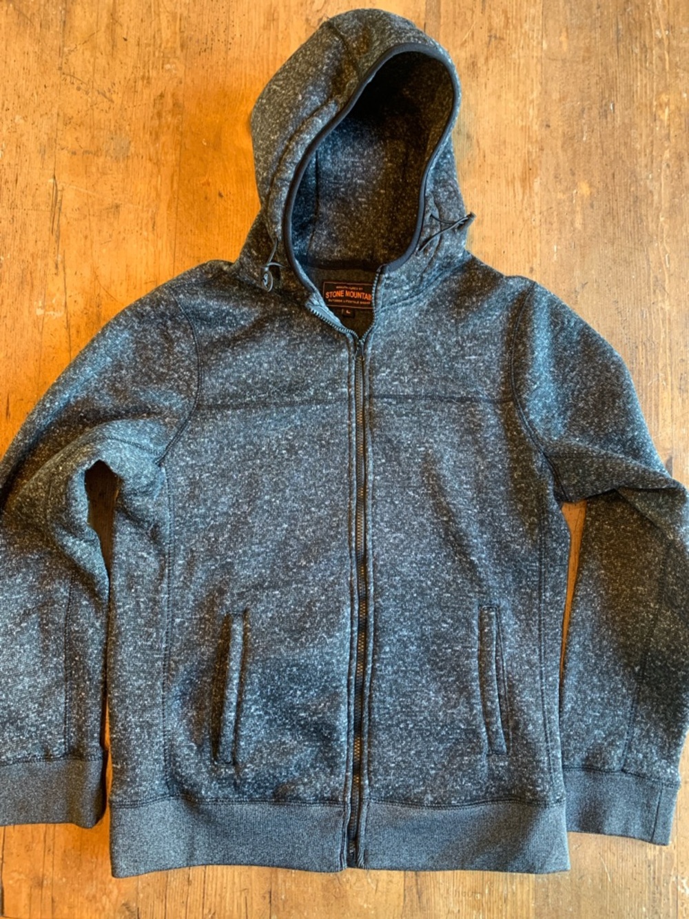 Stone Mountain Gray Speckled Hoodie - Front Zip